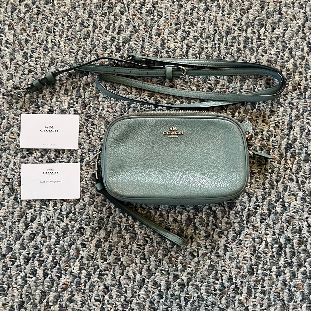 Coach Purse Blue with Shoulder Strap